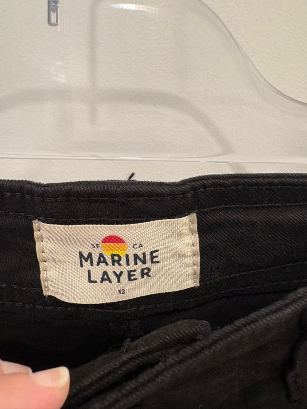Marine Layer Black Bridget Cotton Twill High Rise Wide Leg Flared Pants Size 12 - Picture 2 of 9
